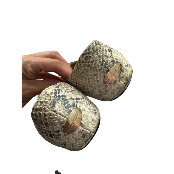 JIMMY CHOO Snake Print Leather Knot Flats Size 39 / US 9 - Picture 5 of 9